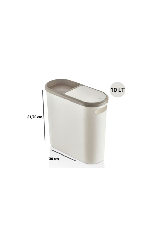 Kapaklı Dar Tasarım Çöp Kovası – 10 Litre, Banyo ve Mutfak İçin Pratik Kullanım, Modern Tasarım