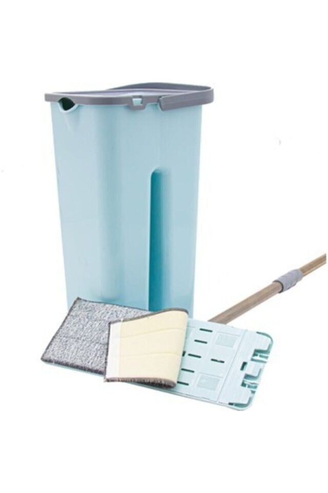 Çift Bölmeli, Ergonomik Mop Temizlik Seti 4 4 Litre - Kolay Sıkılabilir Pratik Microfiber Mop Seti