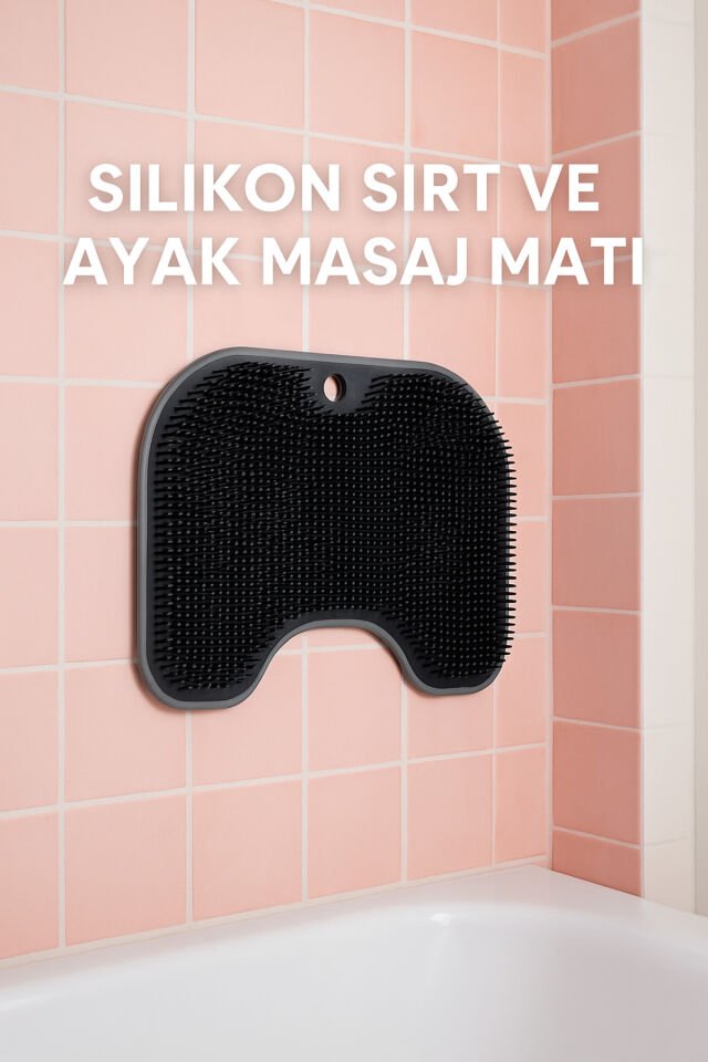 Silikon Sırt ve Ayak Masaj Matı – Duvara Asılabilir, Kaymaz, Banyo İçin Pratik Temizlik Pedi