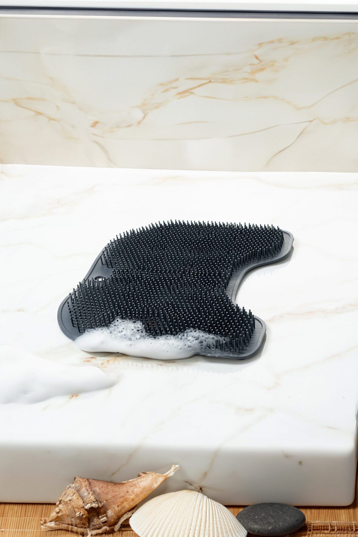 Silikon Sırt ve Ayak Masaj Matı – Duvara Asılabilir, Kaymaz, Banyo İçin Pratik Temizlik Pedi