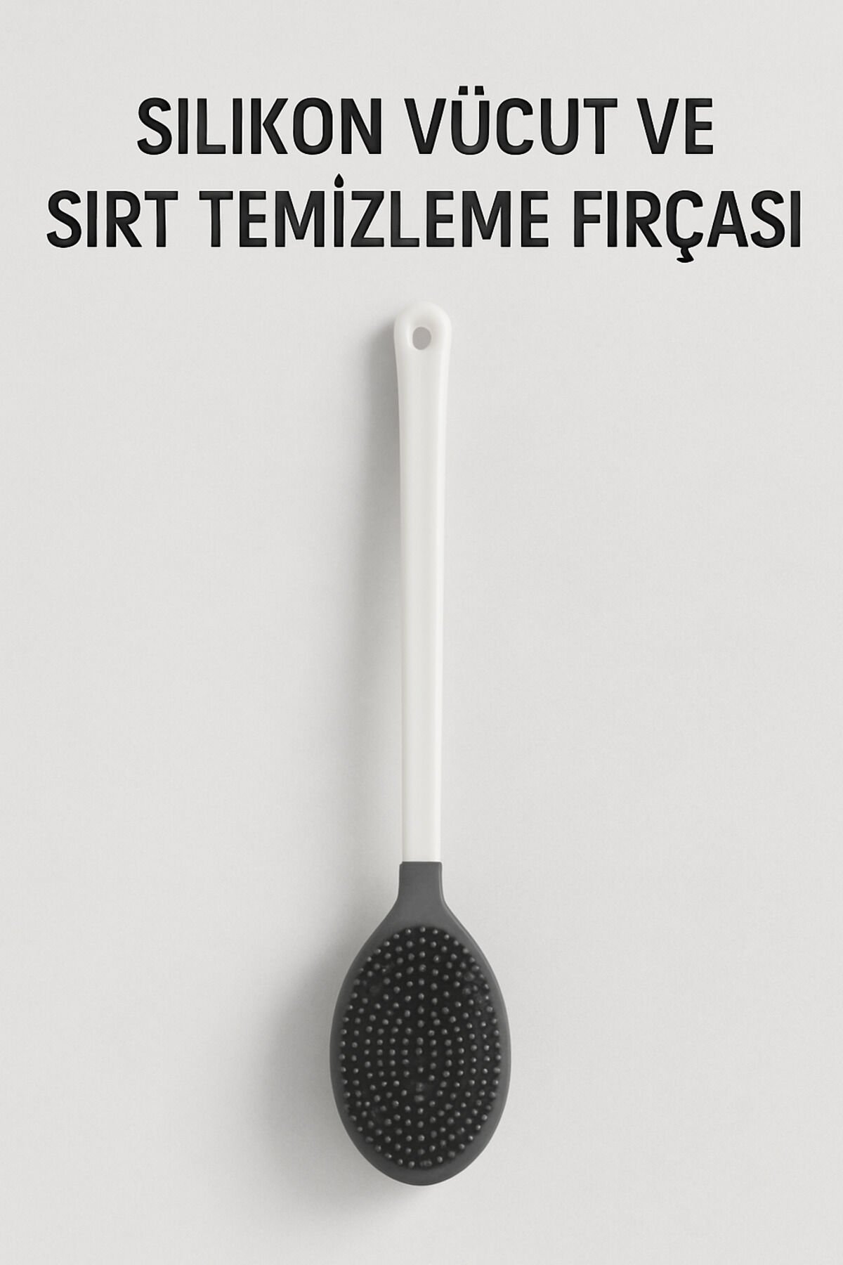 Slikon Vücut Ve Sırt Temizleme Fırçası - Uzun Saplı Banyo Fırçası