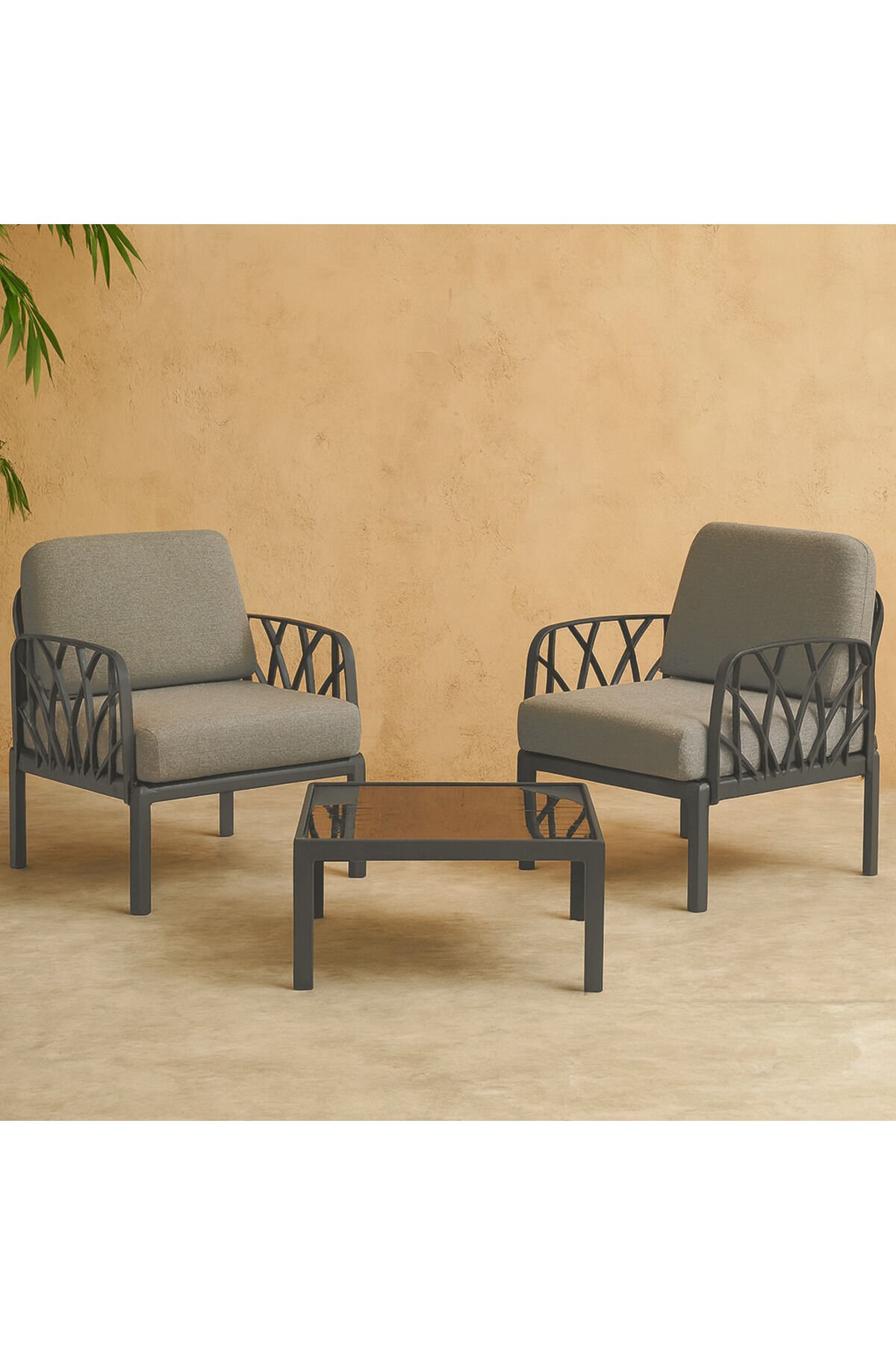 Garda 2’li Balkon Bahçe Koltuk Takımı – Şık Oturma Grubu + sehpa