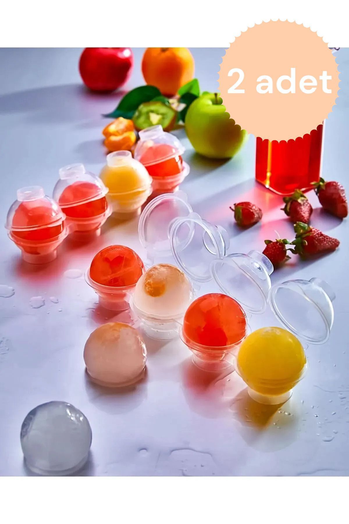 Ferah Plastik 2’li Küre Şeklinde Buz Kalıbı | 4’lü Kalıp Ile Pratik Ve Eğlenceli Buz Hazırlığı