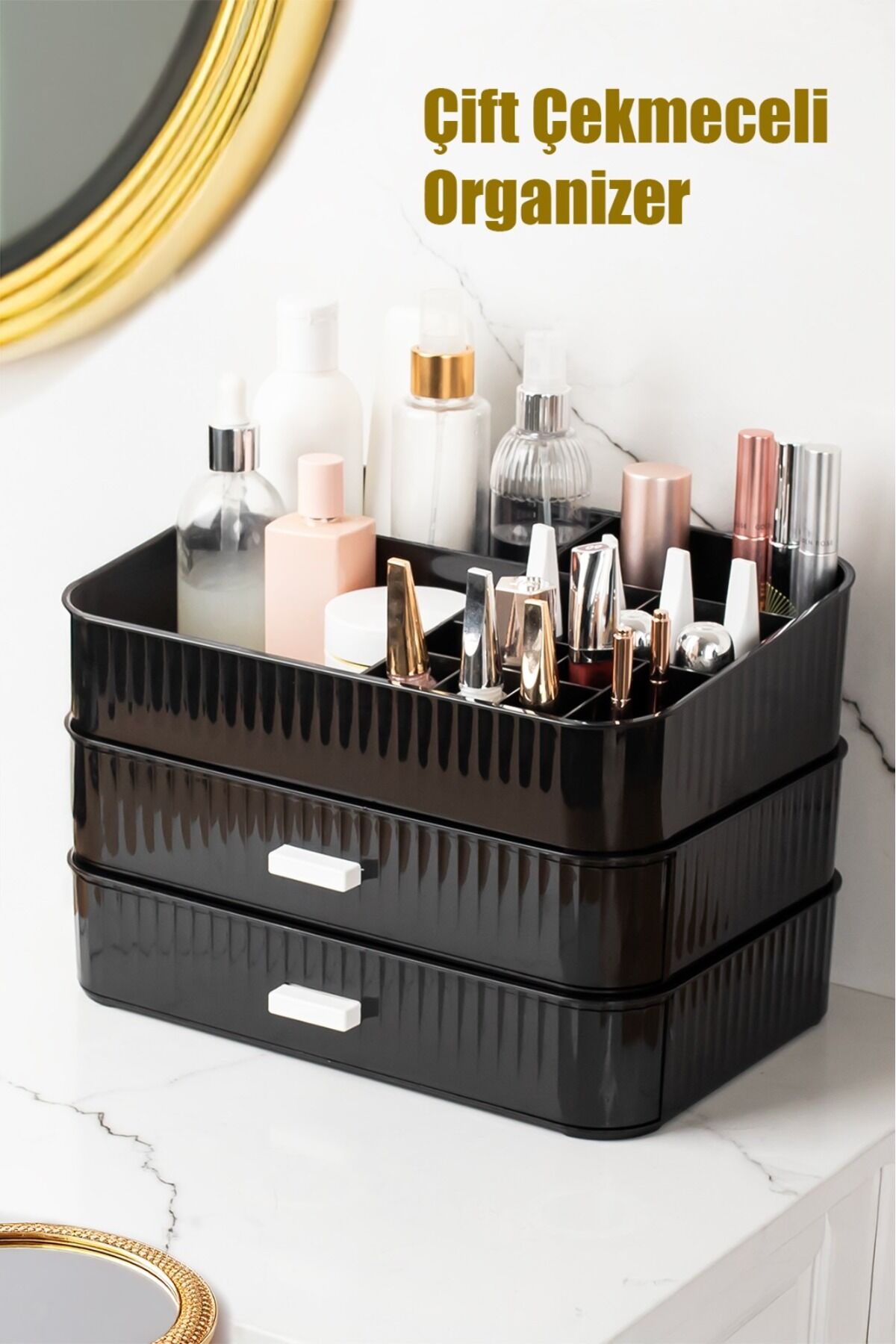 3 katlı makyaj ve takı organizer