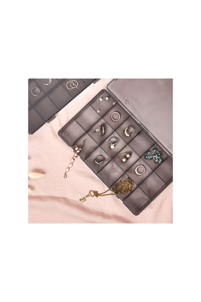 18 Bölmeli Pratik Takı Saklama Kutusu Çekmece I?çin Uygun 18 Bölmeli Takı Kutusu